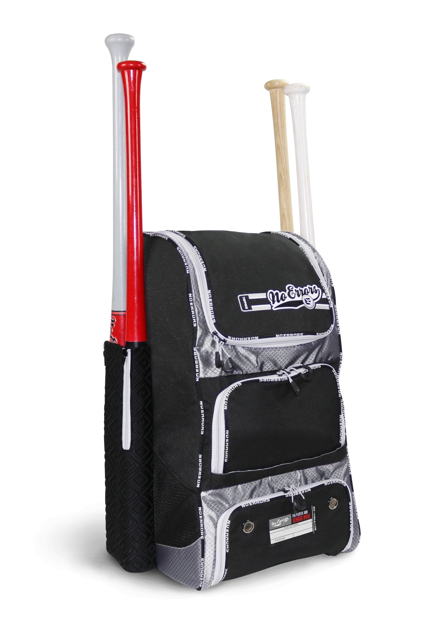 No Errors Top Pick II bat bag with spacious storage for baseball and softball equipment fits 4 bats