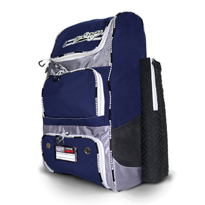 Navy Baseball bat bag with easy-access compartments and reinforced bottom for durability